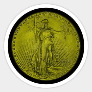 USA Liberty 1933 Coin in Yellow Sticker